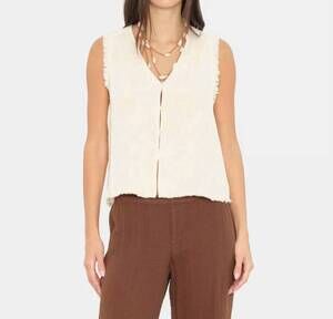 NEW XIRENA naomie gauze sleeveless top in oysterette